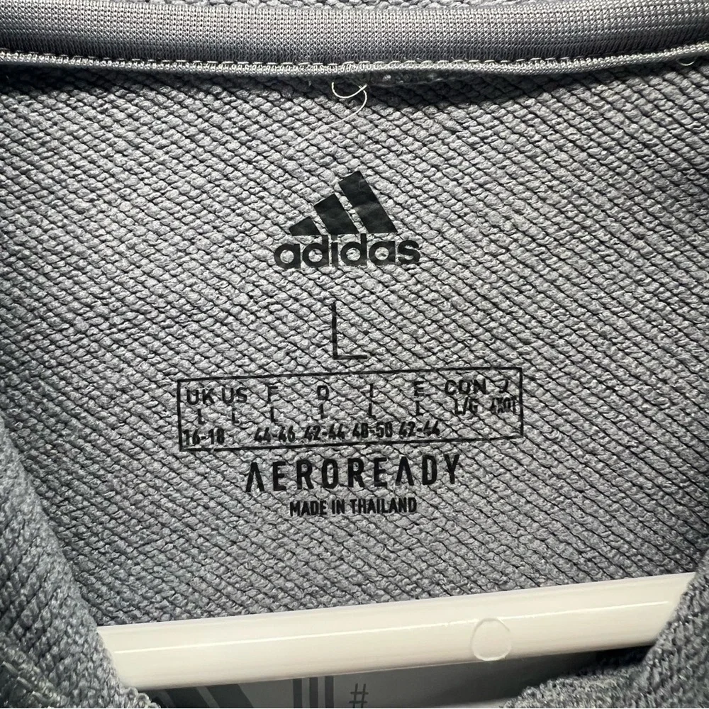 Adidas Troy Gray and Red Men's Hoodie Large